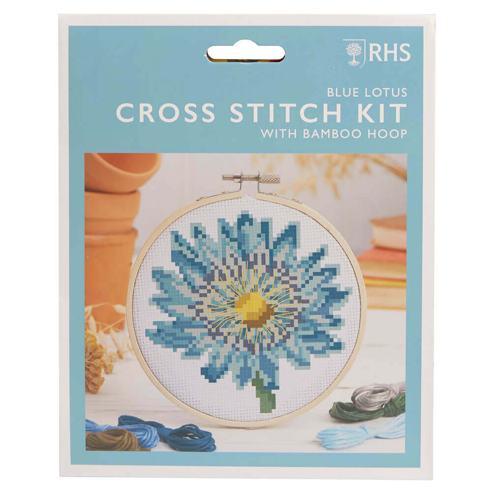 RHS Cross Stitch Kit Blue Lotus